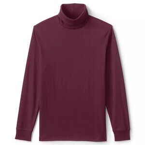 Lands' End Men's Super Soft Supima Cotton LS Turtleneck Merlot